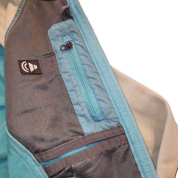 The North Face Youth XS Apex Bionic Jacket Light Blue/White Zip Front Zip Pocket - Picture 7 of 9